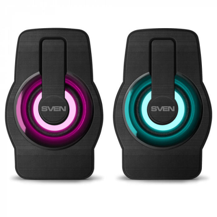 Boxe 2.0 SVEN 255 RGB, 6W, Black