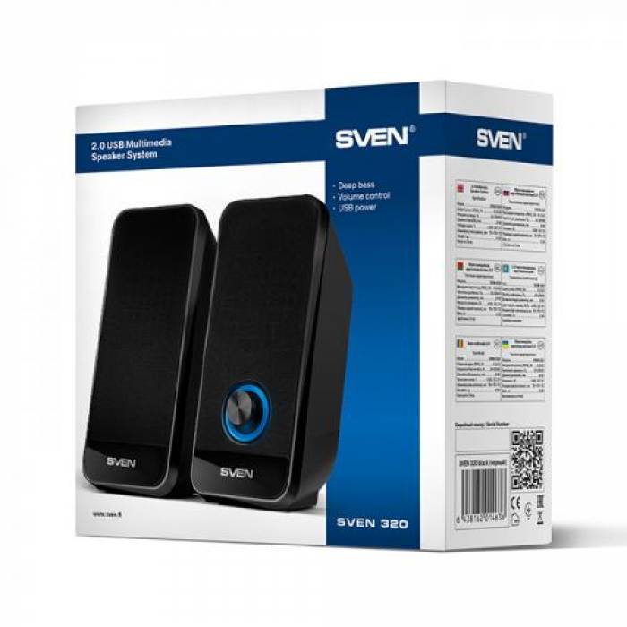 Boxe 2.0 SVEN 320, 6W, Black