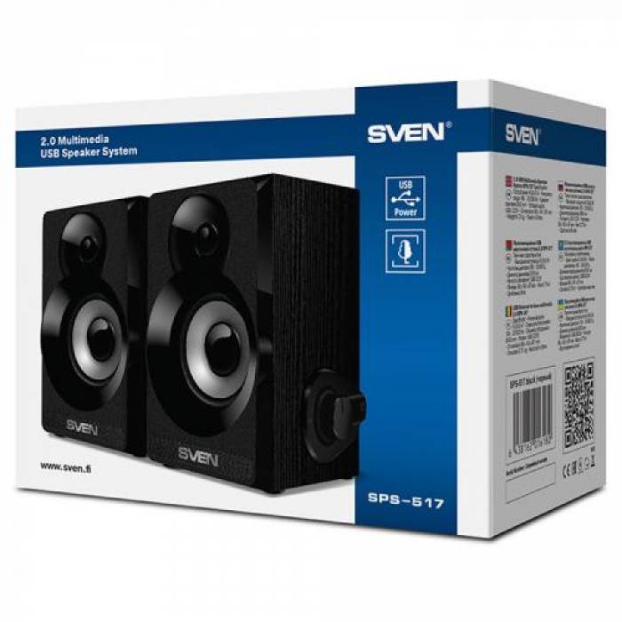 Boxe 2.0 SVEN SPS-517, 6W, Black