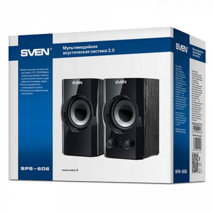 Boxe 2.0 SVEN SPS-606, 6W, Black