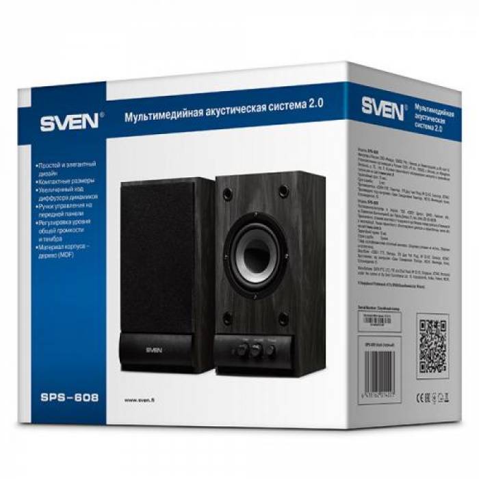 Boxe 2.0 SVEN SPS-608, 6W, Black