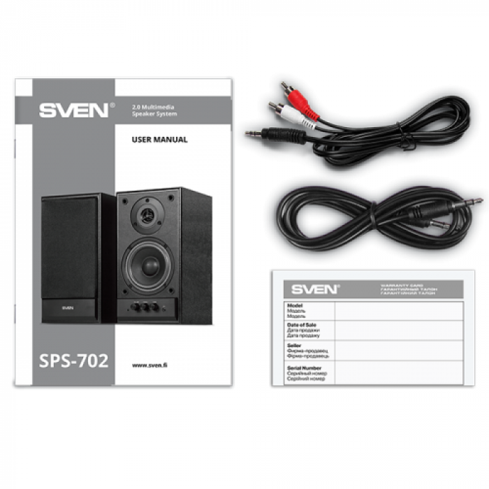 Boxe 2.0 SVEN SPS-702, 40W, Black