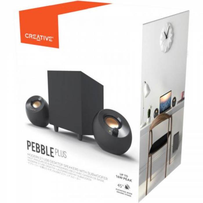 Boxe Creative Pebble Plus 2.1, Black