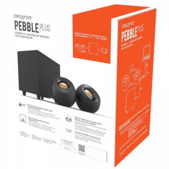 Boxe Creative Pebble Plus 2.1, Black