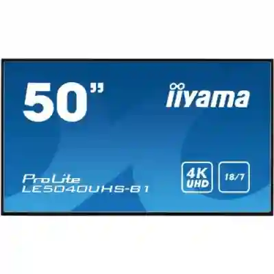 Business TV Iiyama ProLite Seria LE5040UHS-B1, 50inch, 3840x2160pixeli, Black