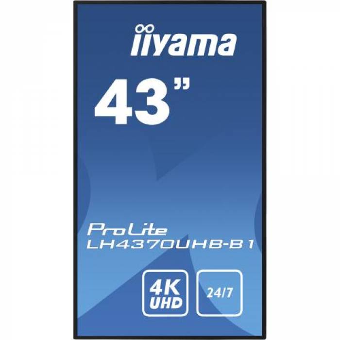 Business TV Iiyama Seria ProLite LH4370UHB-B1, 43inch, 3840x2160pixeli, Black