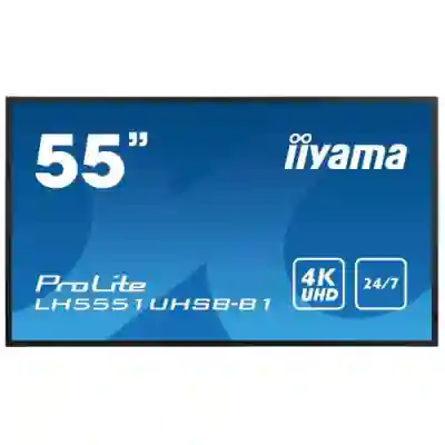Business TV Iiyama Seria ProLite LH5551UHSB-B1, 55inch, 3840x2160pixeli, Black