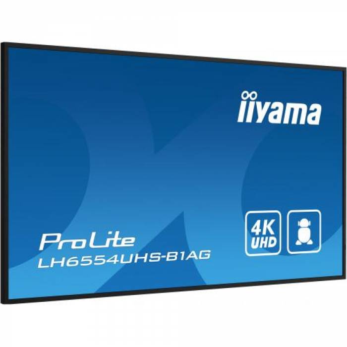 Business TV Iiyama Seria ProLite LH6554UHS-B1AG, 65inch, 3840x2160pixeli, Black