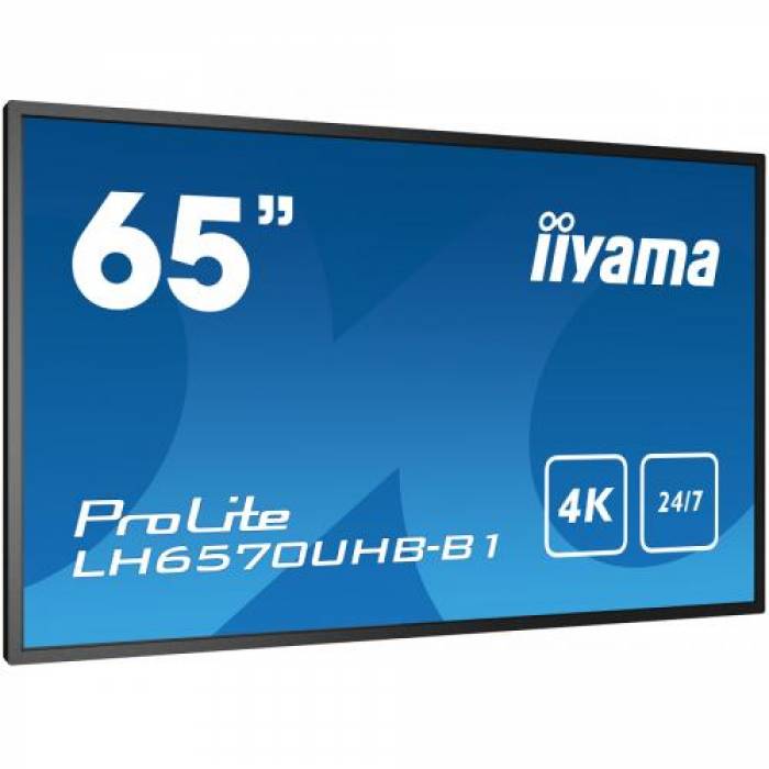 Business TV Iiyama Seria ProLite LH6570UHB-B1, 65inch, 3840x2160pixeli, Black