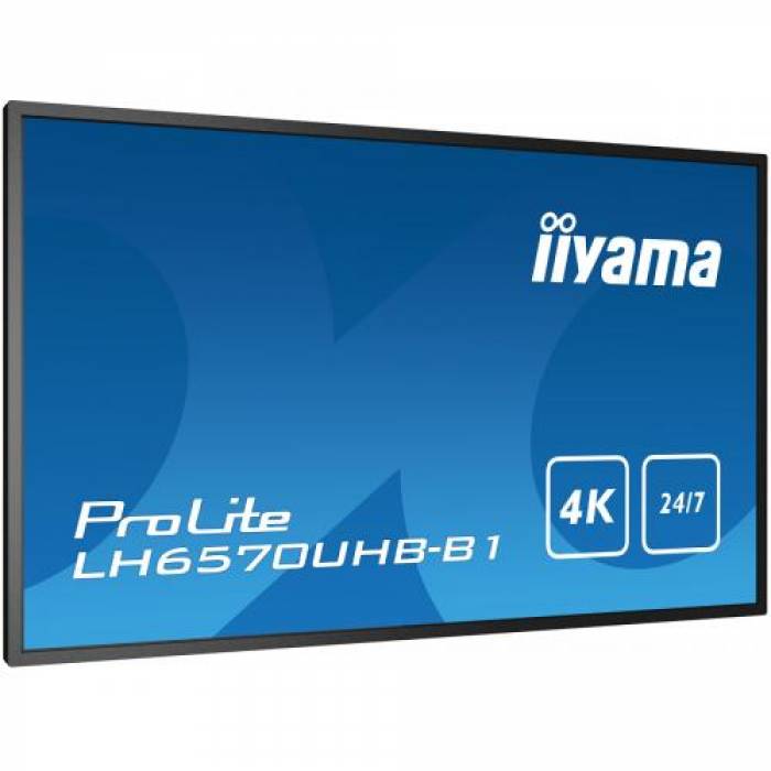 Business TV Iiyama Seria ProLite LH6570UHB-B1, 65inch, 3840x2160pixeli, Black