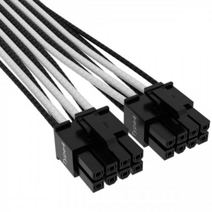 Cablu alimentare Corsair CP-8920333, 0.65m, Black-White