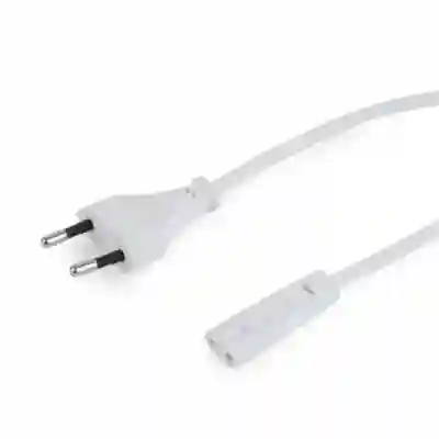 Cablu alimentare Gembird, Euro Plug  - C7, 1.8 m, White