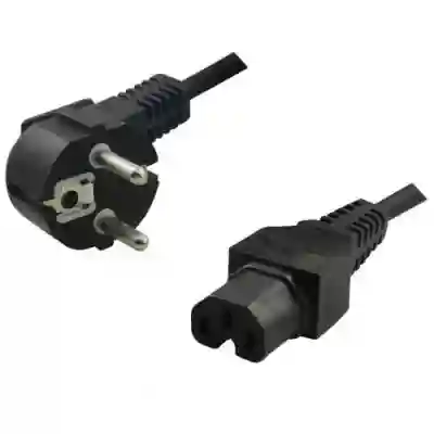 Cablu alimentare LogiLink CP105, safety plug 90  to IEC C15 female, 2m, Black