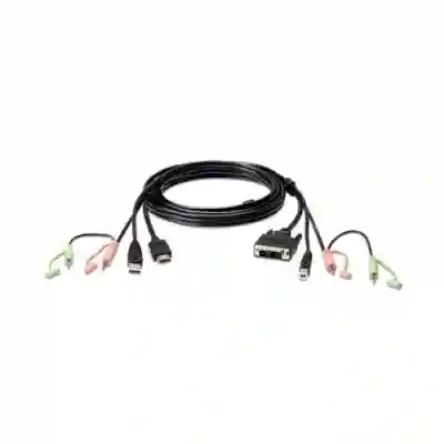 Cablu ATEN 2L-7D02DH, USB + HDMI - DVI-D + audio, 1.8m, Black