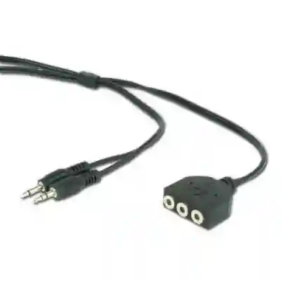 Cablu audio Gembird CC-MIC-1, 2x JACK 3.5mm - 3x JACK 3.5mm, 3m, Black