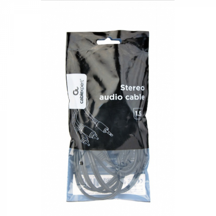 Cablu audio Gembird CCA-352-1.5M, 1.5m, Black