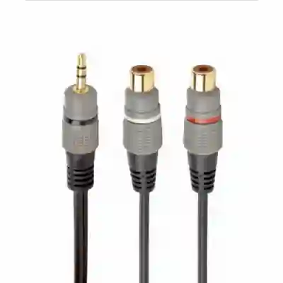 Cablu audio Gembird CCAP-RCAM2F-0.2M, RCA - 2x RCA, 0.2m, Black
