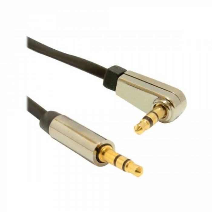 Cablu audio Gembird CCAPB-444L-1M, 3.5mm male Jack - 3.5mm male Jack, 1m, Black