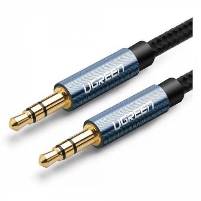 Cablu audio Ugreen AV112, 3.5mm jack - 3.5mm jack, 1m, Black-Blue