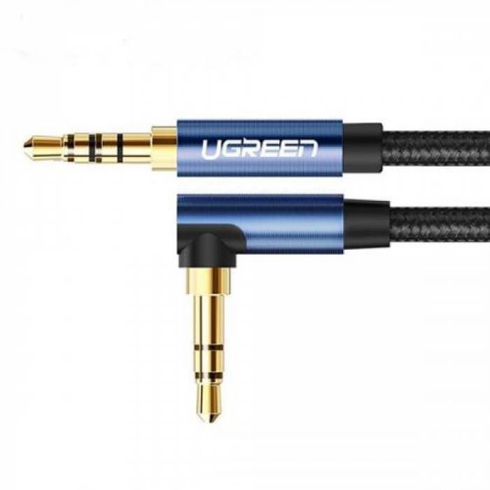 Cablu audio Ugreen AV112, 3.5mm jack - 3.5mm jack, 1m, Black-Blue