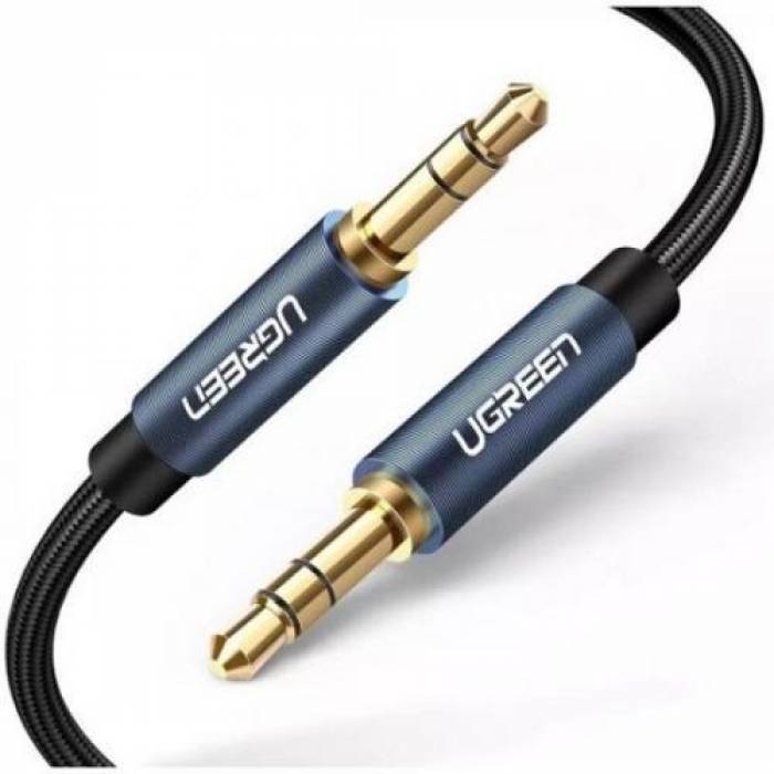 Cablu audio Ugreen AV112, 3.5mm jack - 3.5mm jack, 3m, Black-Blue