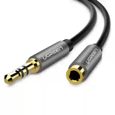Cablu audio Ugreen AV118, 3.5mm jack male - 3.5mm jack female, 1m, Black