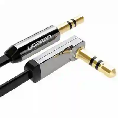Cablu audio Ugreen AV119, 3.5mm jack male - 3.5mm jack male, unghi 90 grade, 1.5m, Black