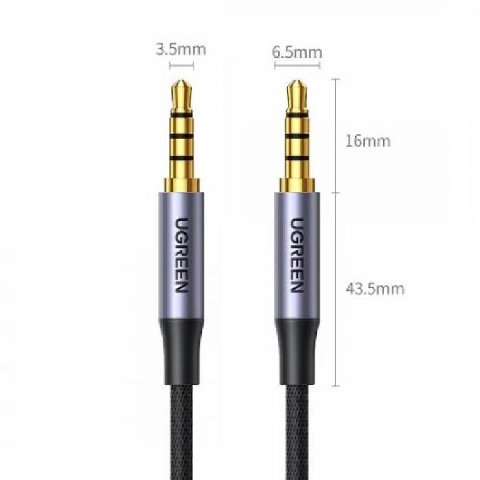 Cablu audio Ugreen AV183, 3.5mm jack male - 3.5mm jack male, 2m, Black