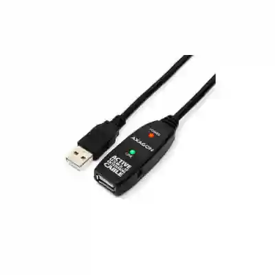 Cablu Axagon ADR-205, USB - USB + 3.5mm jack, 5m, Black