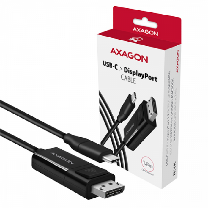 Cablu Axagon USB-C - DisplayPort, 1.8m, Black
