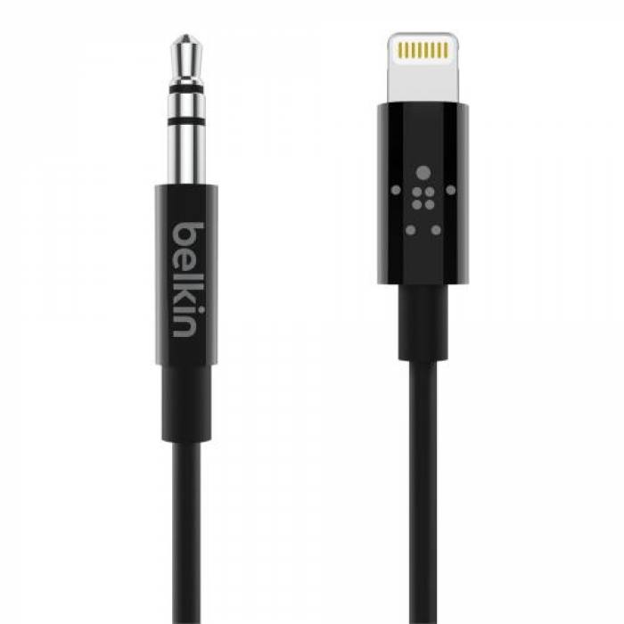 Cablu Belkin AV10172BT03-BLK, 3.5 mm jack - Lightning, 0.9m, Black