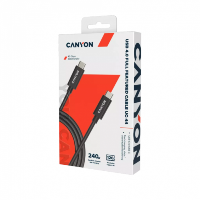 Cablu Canyon CNS-USBC44B, USB-C - USB-C, 1m, Black