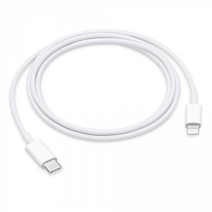 Cablu de date Apple MM0A3ZM/A, USB-C - Lightning, 1m, White