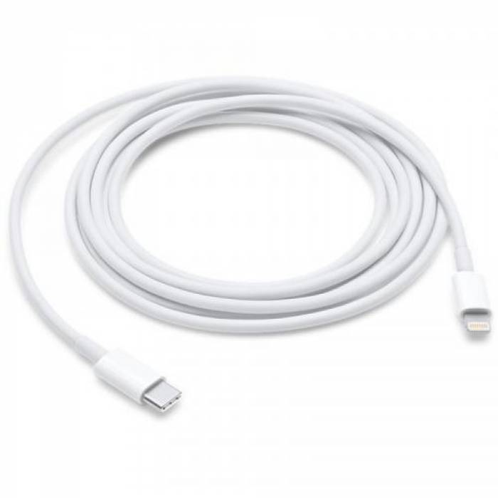 Cablu de date Apple, USB-C - Lightning, 2m, White