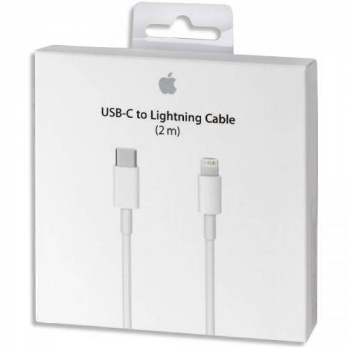 Cablu de date Apple, USB-C - Lightning, 2m, White