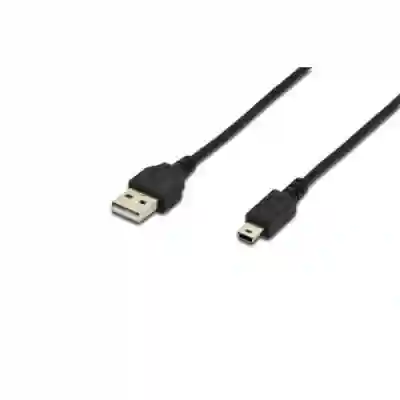 Cablu de date ASSMANN USB 2.0 - Mini USB, 1.8m, Black