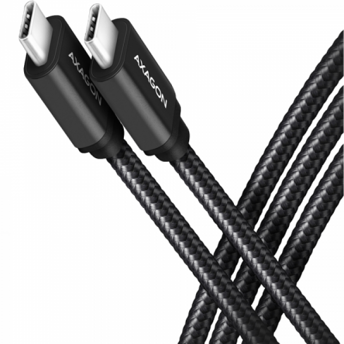Cablu de date Axagon BUCM3-CM15AB, USB Tip C - USB Tip C, 1.5m, Black