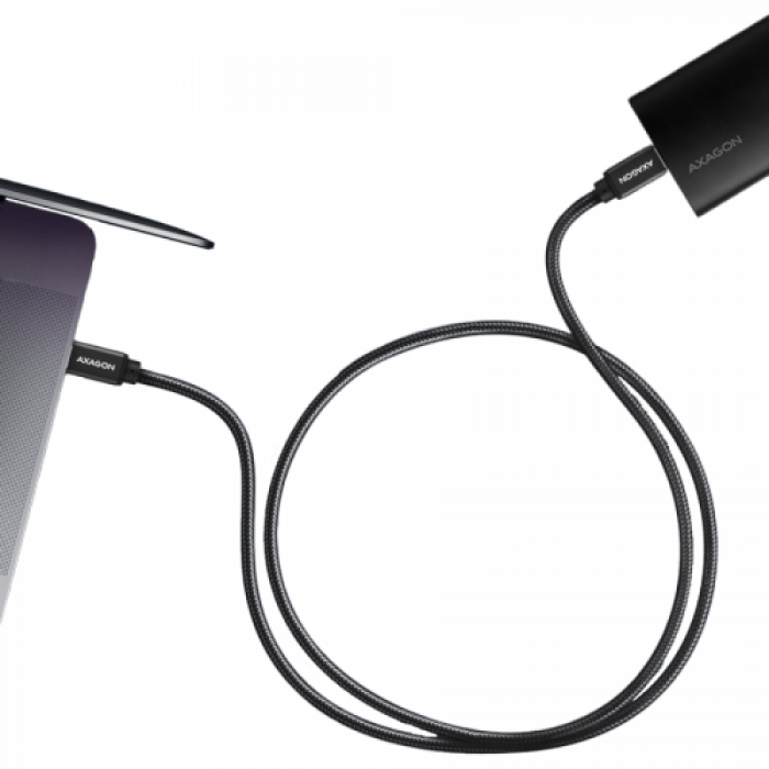 Cablu de date Axagon BUCM32-CM20AB, USB Tip C - USB Tip C, 2m, Black