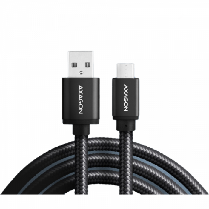 Cablu de date Axagon BUMM-AM10AB, USB Tip A - Micro USB, 1m, Black