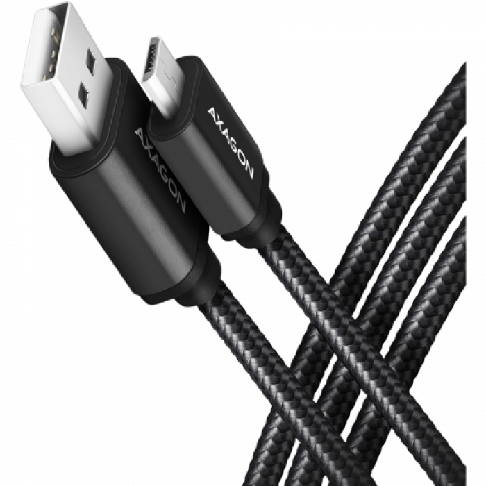 Cablu de date Axagon BUMM-AM20AB, USB Tip A - Micro USB, 2m, Black
