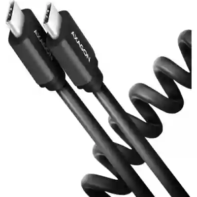Cablu de date Axagon Twister, USB Tip C - USB Tip C, 0.6m, Black