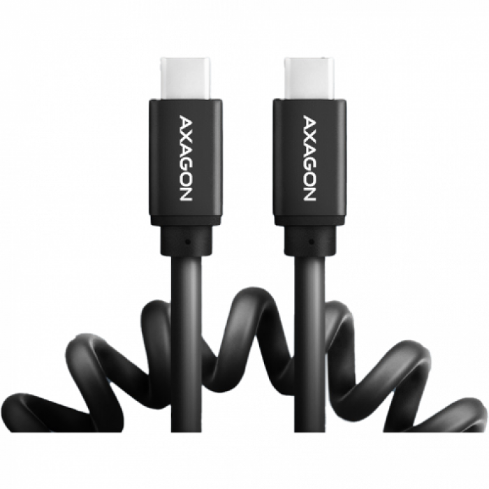 Cablu de date Axagon Twister, USB Tip C - USB Tip C, 0.6m, Black