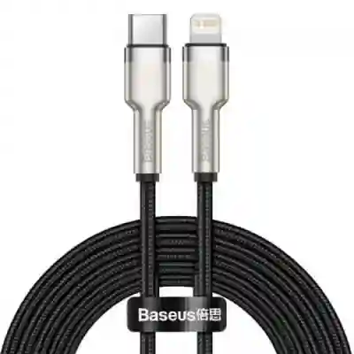 Cablu de date Baseus Cafule Metal CATLJK-A01 USB-C - Lightning, 1m, Black