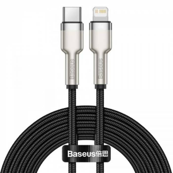 Cablu de date Baseus Cafule Metal CATLJK-A01 USB-C - Lightning, 1m, Black