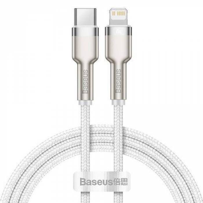 Cablu de date Baseus Cafule Metal CATLJK-A01 USB-C - Lightning, 1m, White