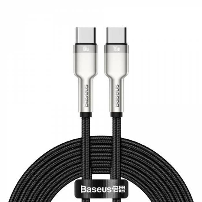 Cablu de date Baseus CATJK-C01, USB-C - USB-C, 1m, Black