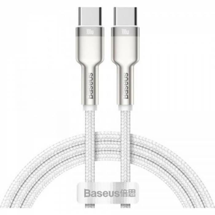 Cablu de date Baseus CATJK-D02, USB-C - USB-C, 2m, White