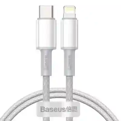 Cablu de date Baseus CATLGD-02, USB-C - Lightning, 1m, White