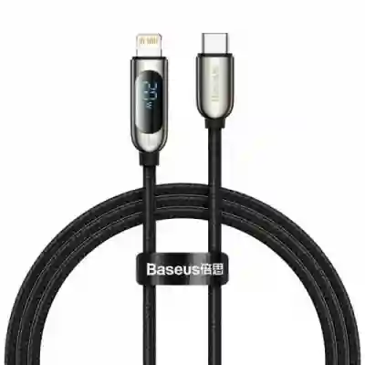 Cablu de date Baseus CATLSK-01, USB-C - Lightning, 1m, Black