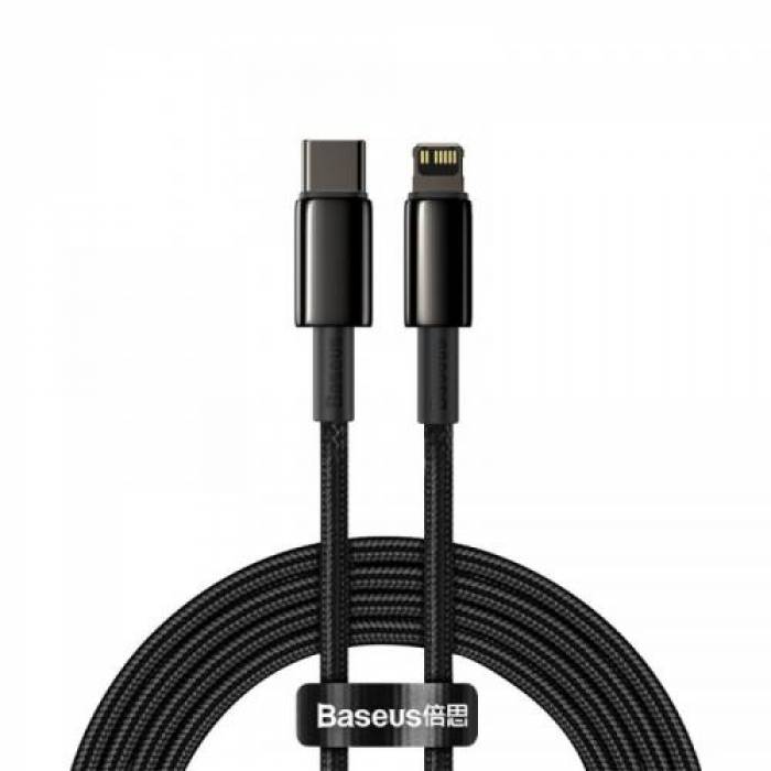 Cablu de date Baseus CATLWJ-A01, USB-C - Lightning, 1m, Black